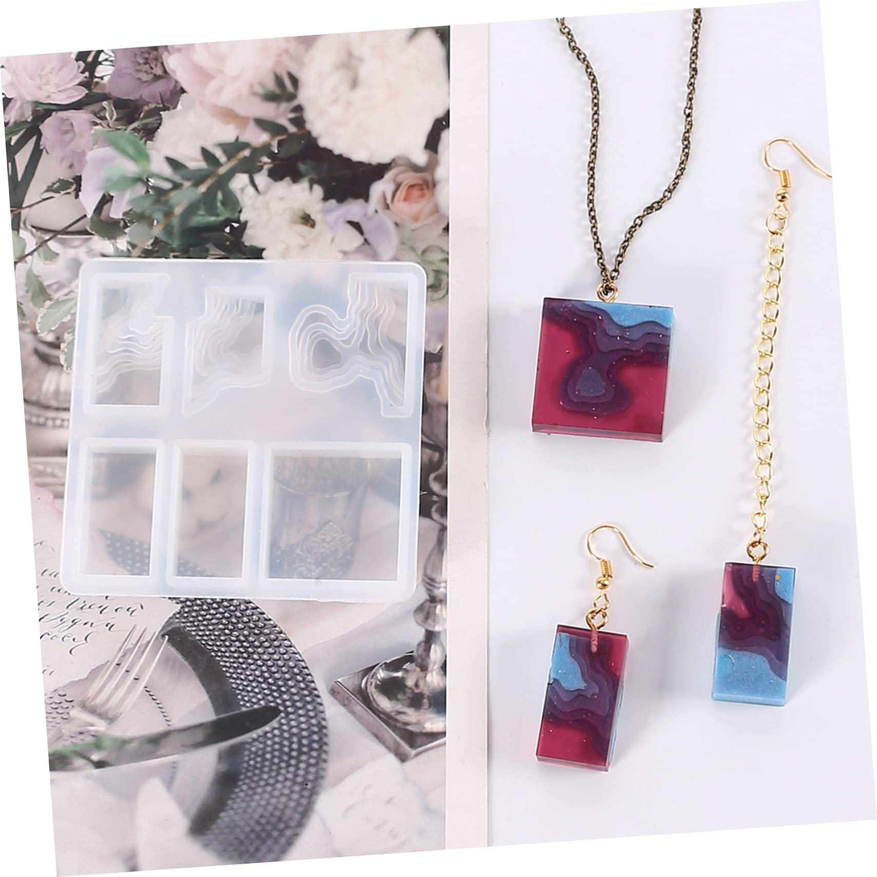 EXCEART 12pezzi Stampo Silicone Per Ciondoli Fai Te Mold Per Gioielli e Orecchini Materiale Resistente e Flessibile Per Creazioni Artistiche Personalizzate