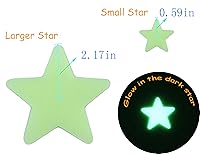 Vista 4 de 204 calcomanías de pared de plástico noctilucente fluorescente de 1.2 pulgadas que brillan en la oscuridad, para el hogar, techo, pared, dormitorio