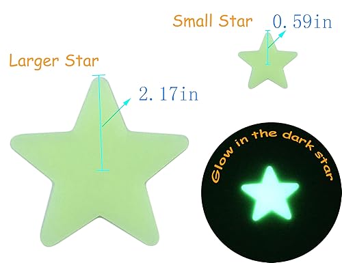 Miniatura 4 de 204 calcomanías de pared de plástico noctilucente fluorescente de 1.2 pulgadas que brillan en la oscuridad, para el hogar, techo, pared, dormitorio
