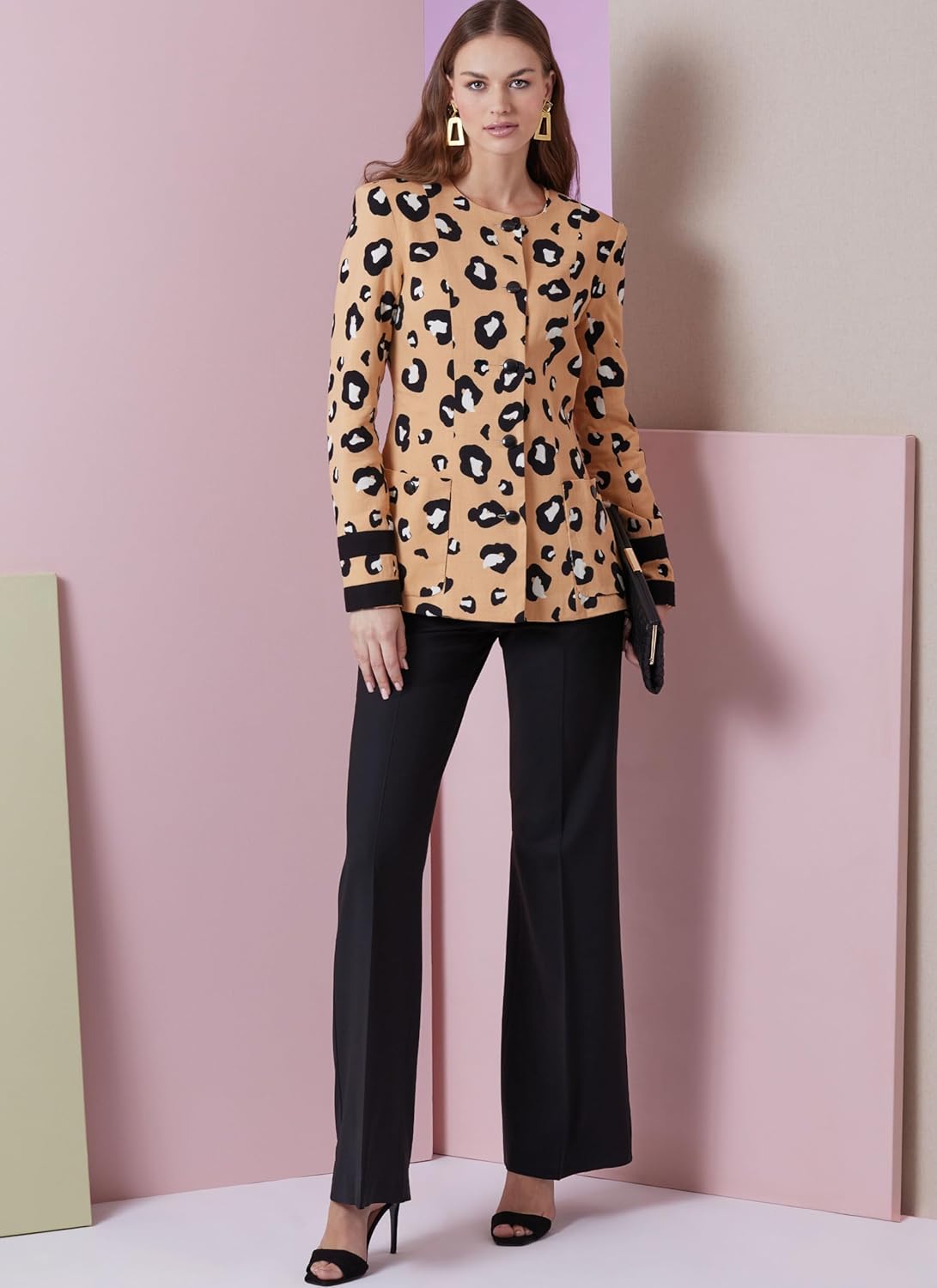 Vogue V2015Y5 Misses' Lined Semi-Fitted Collarless Jackets Sewing Pattern Packet, Design Code V2015 Sizes 18-20-22-24-26 Multicolor