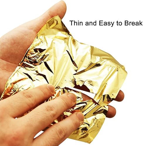 Miniatura 7 de Hojas de hojas doradas, 100 hojas de imitación de oro para artes, pintura, decoración de manualidades doradas, 5.5 x 5.5 pulgadas