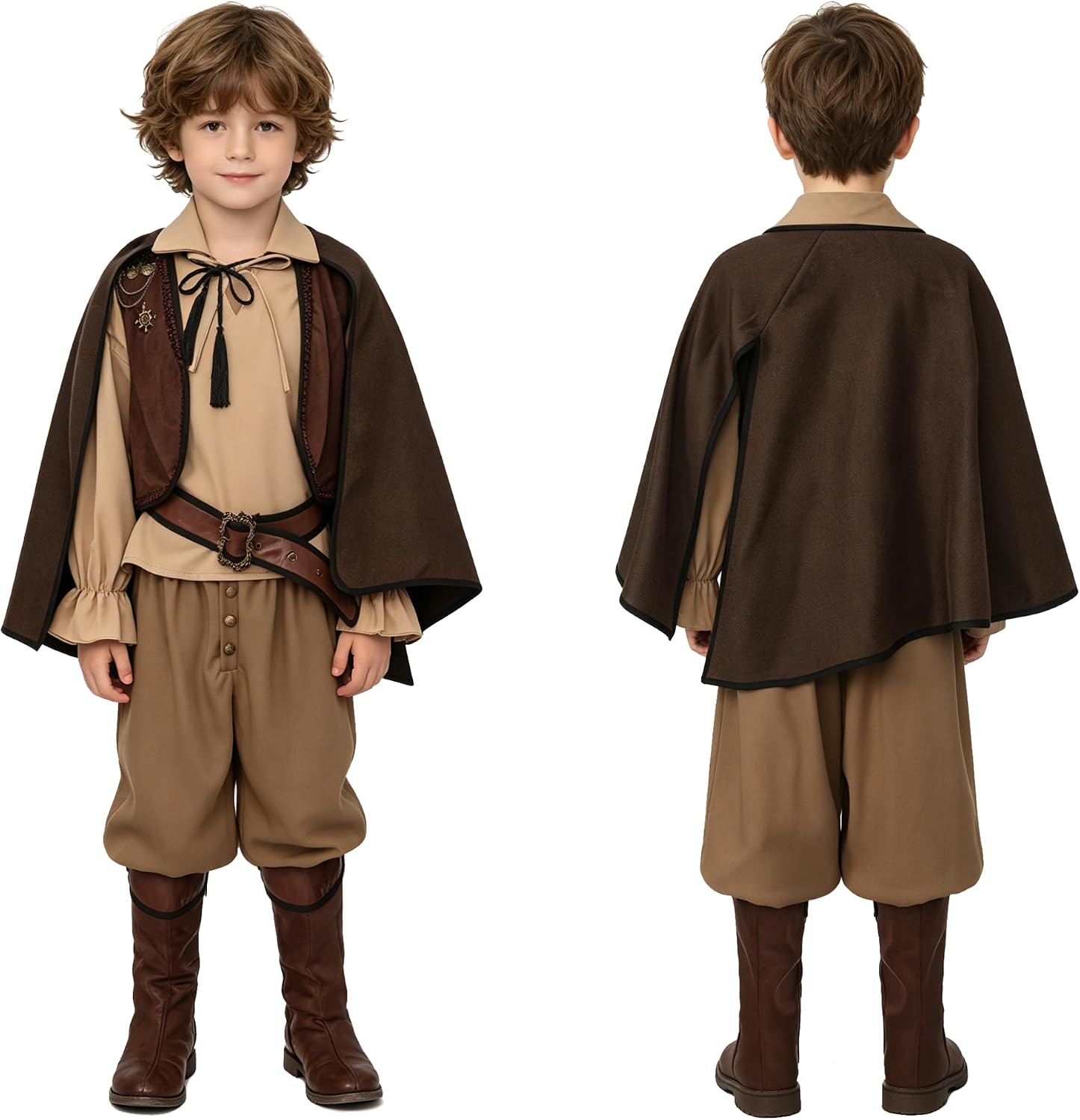 12 Pcs Retro Viking Pirate Costume Kids Renaissance Medieval Costume for Boys