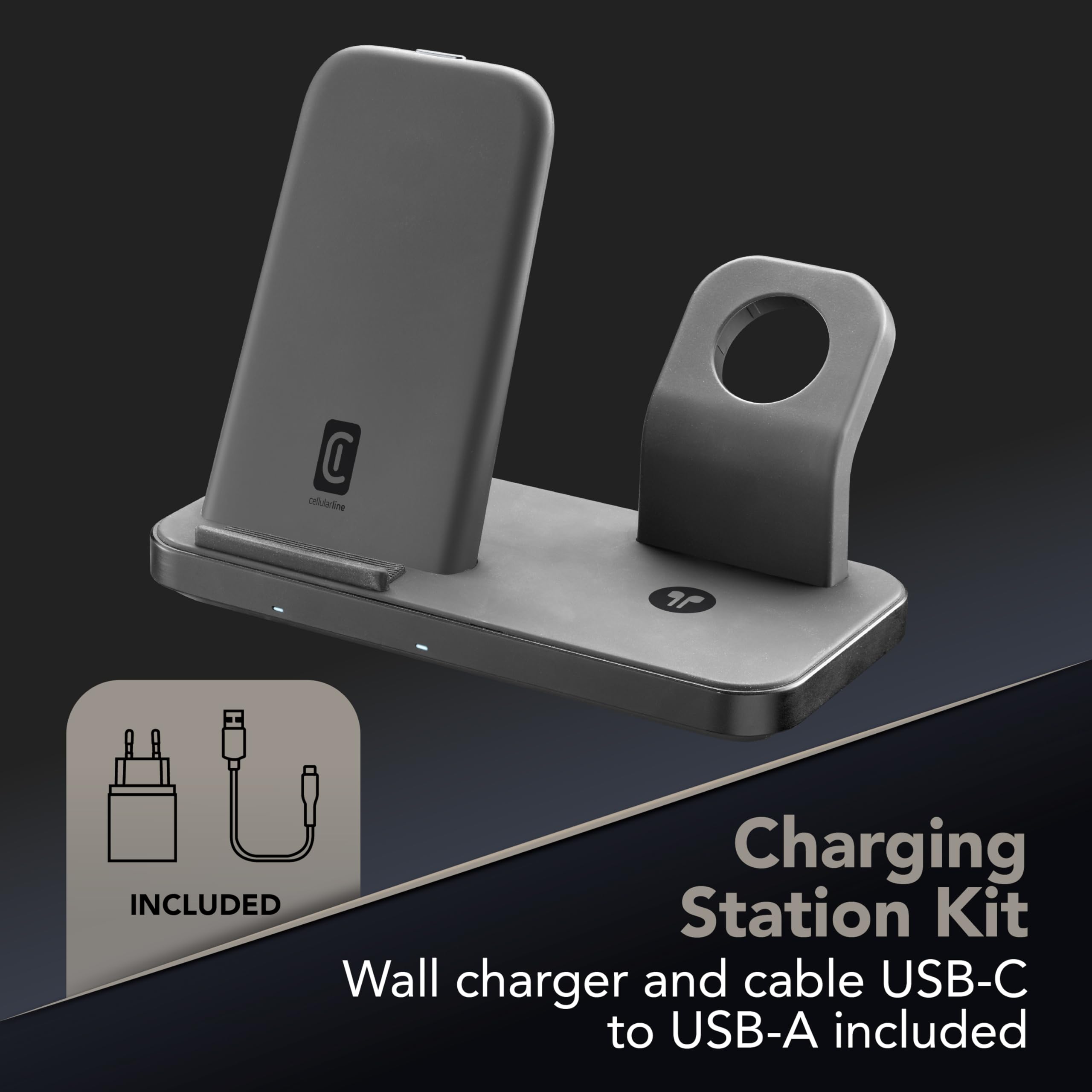 Xtorm Caricabatterie Wireless 3 In 1 Piegahevole Da 15W - Ricarica Veloce Per IPhone, Apple Watch E AirPods, Grigio