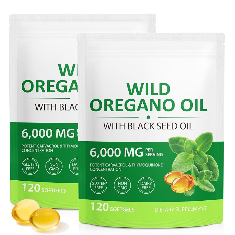Arkture Suplemento Fitoterápico de Óleo de Orégano com Óleo de Semente Preta 6.000 mg + 200 mg, 165 mg de Carvacrol, 240 cápsulas softgel