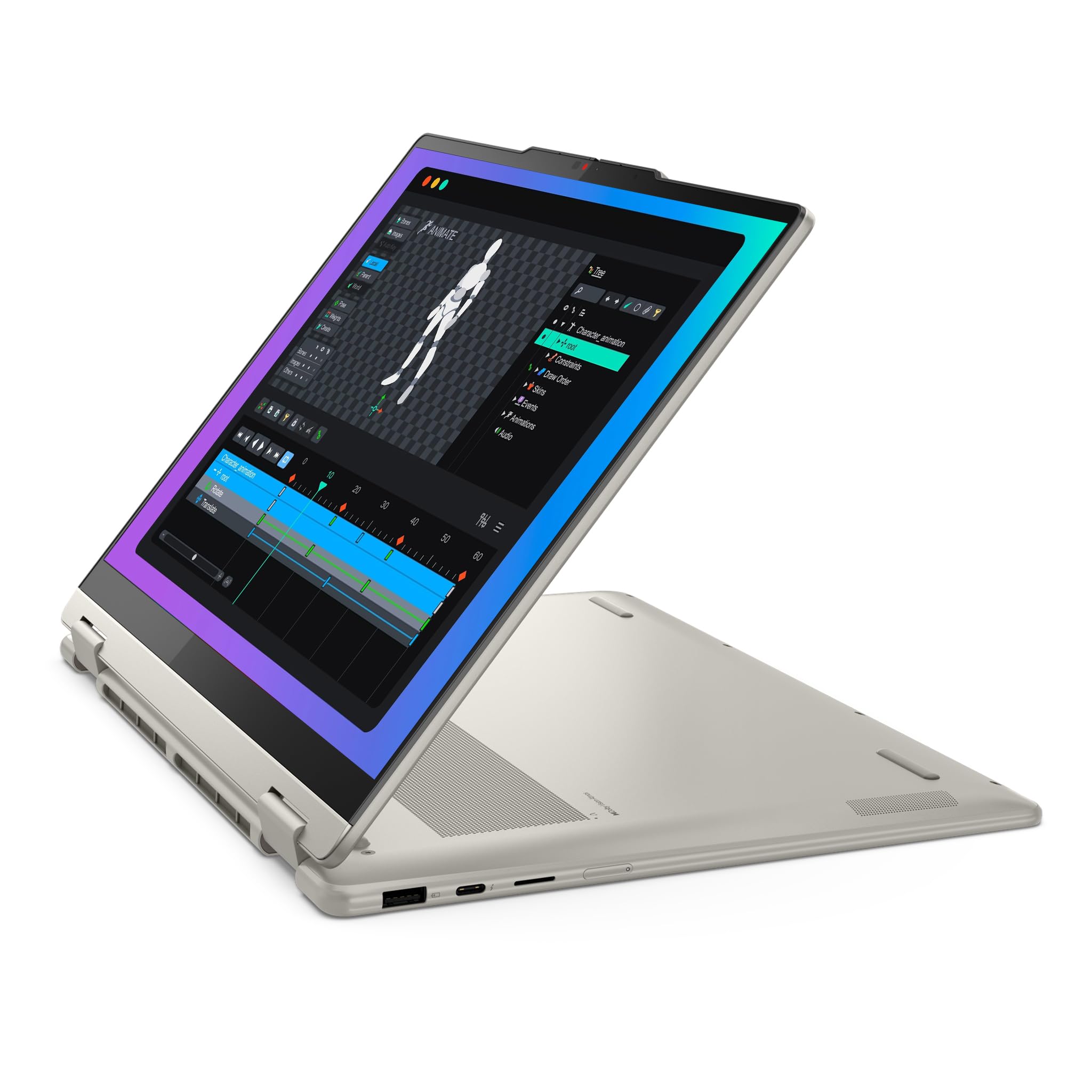 Lenovo Yoga 7 2-in-1 Laptop, Intel Core Ultra 5 226V, 16 GB LPDDR5 RAM, 2 TB PCIe SSD, 14" WUXGA OLED Multitouch Display, Yoga Stift (Seashell) Deutsches Tastatur-Layout, W11 Home, Seashell
