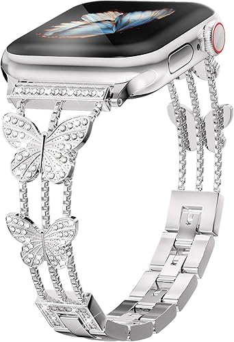 Efolen Damen Funkeln Diamant Armband kompatibel mit iWatch Apple Watch Armband S