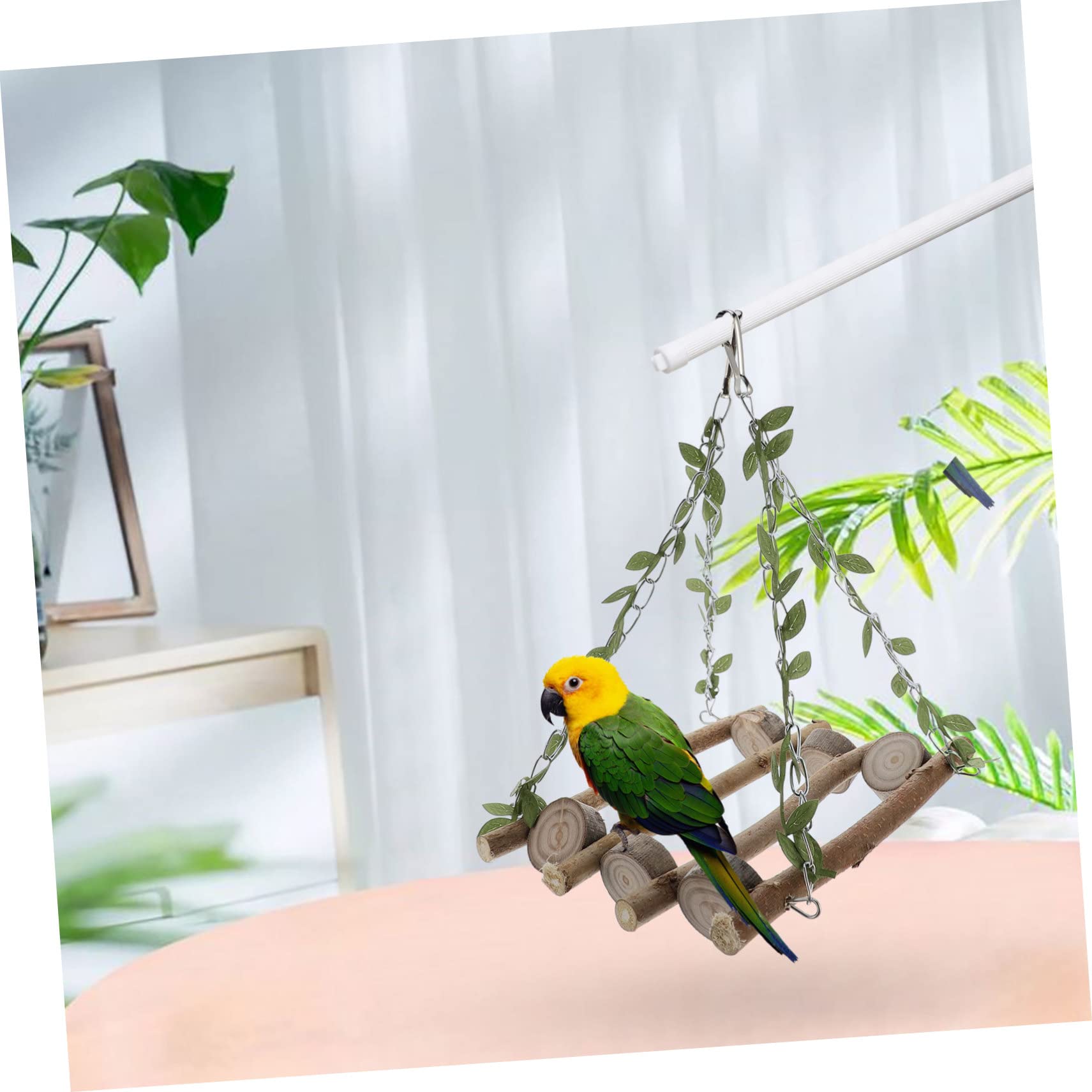 FRCOLOR 3piezas Escalera De Juguete para Aves Columpio De Hamaca para Periquitos y Loros Accesorio para Jaula para Masticar y Jugar Diversión Colorida para Aves Pequeñas y Medianas