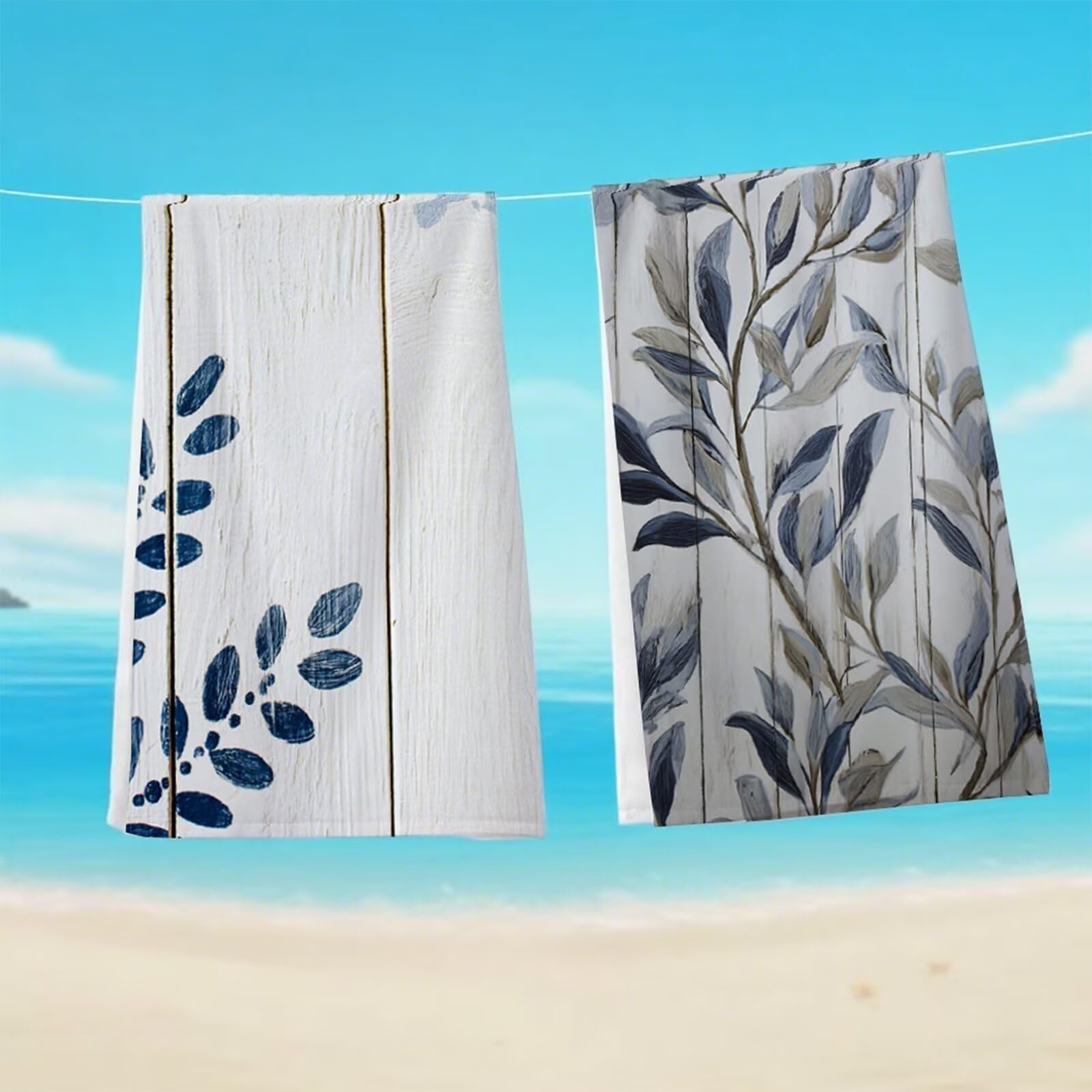 Telo Mare Microfibra 90x180 cm Telo Mare Grande, Asciugamano Palestra Assorbente Asciugatura Rapida, Asciugamano Mare Antisabbi Stuoia Spiaggia per Piscina, Campeggio, Viaggio - Piante Grigie G1-642