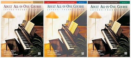 Alfreds Basic Adult Piano Course Adult All-in-One Course Books Set 3 Books - Level 1, 2, 3