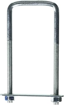 National Hardware N222-364 Square U Bolts 5/16 in x 2 in x 5 in Zinc Plated Steel with Nuts for Securing Wood and Metal Objects Interior and Exterior Applications