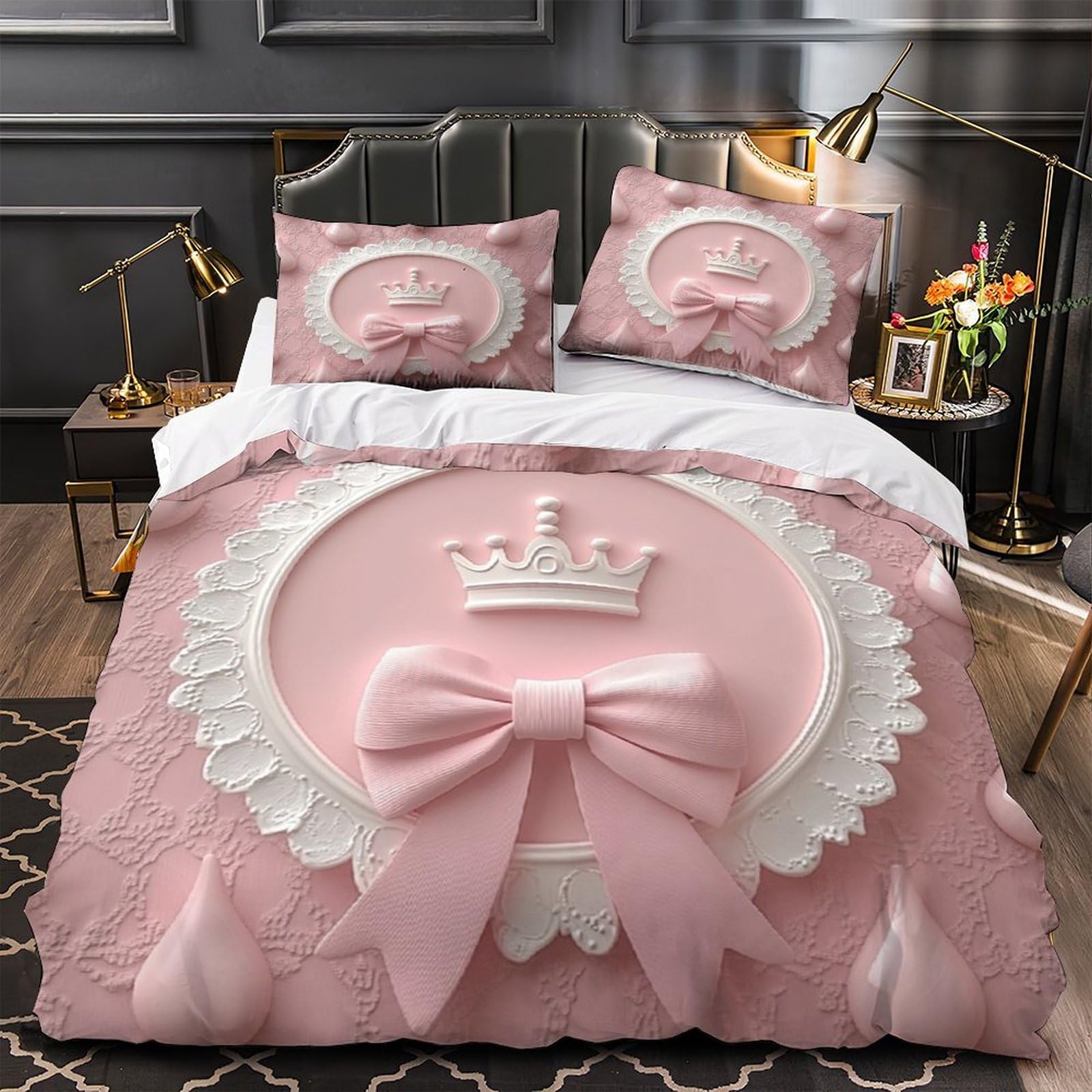 Housse de couette princesse 135x200 douce fermeture éclair