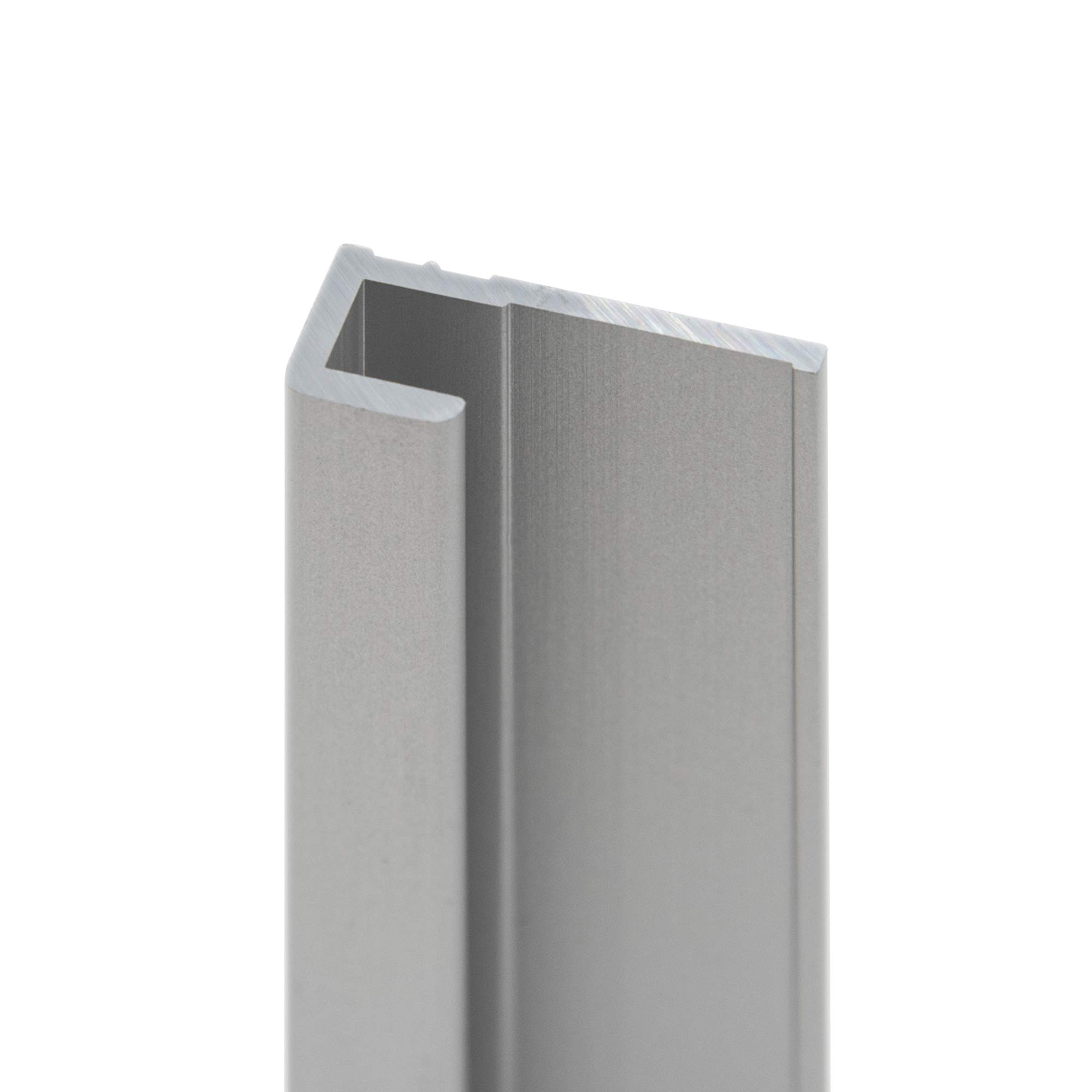Schulte DecoDesign Wandverkleidung Set Nische, 3 Platten Stein Grau hell je 210 x 100 cm, Profilset (2 x Endprofil, 1 x Flächenverbinder, 2 x Eckprofil in Ecke) in Alu-Natur, D1901011-3-F 602