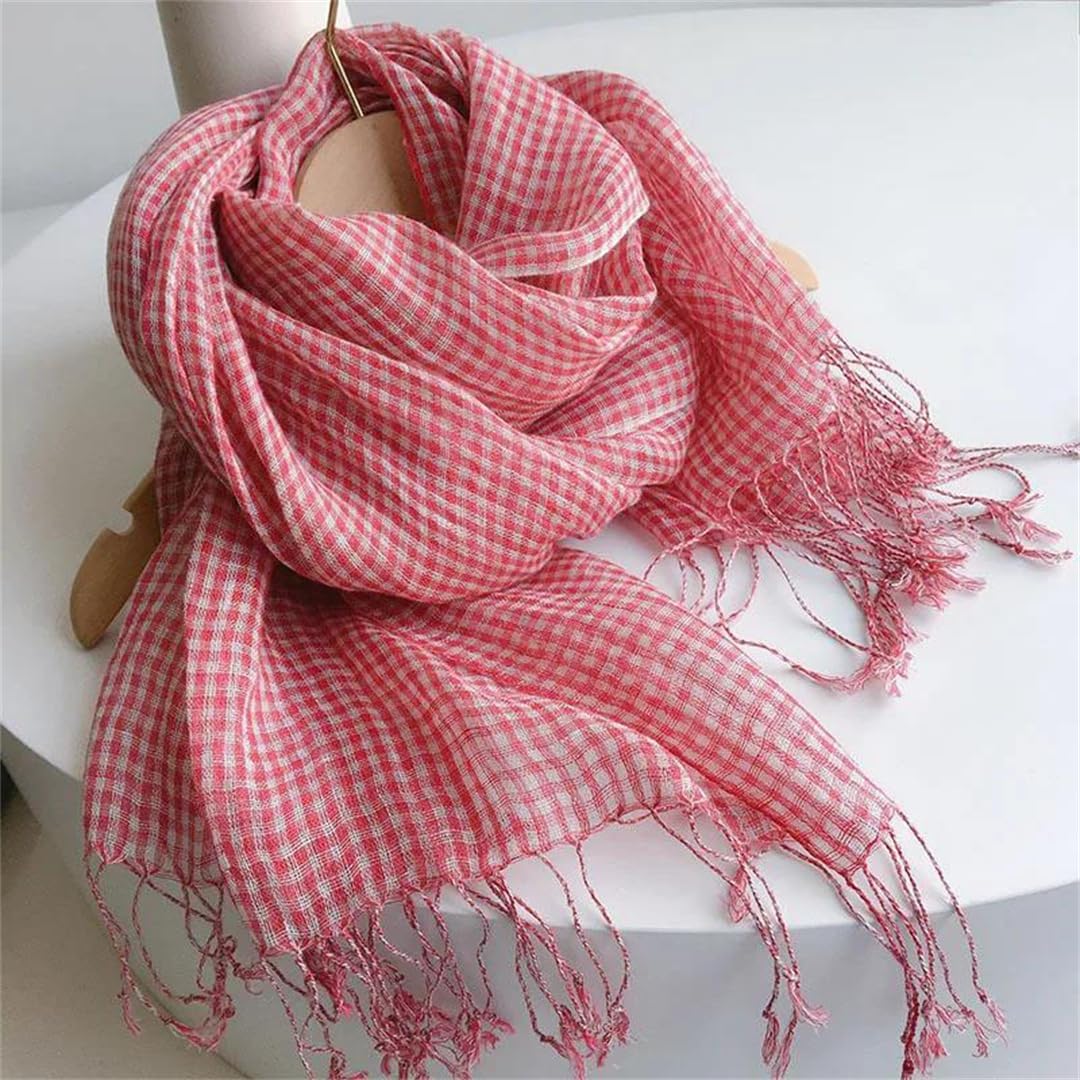 Women's Scarf Plaid Shawl Lightweight And Breathable Neck Wrap Suitable For Muslim Headwear And Everyday Fashion