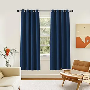 NICETOWN Room Darkening Curtain for Living Room - Energy Saving Thermal Insulated Grommet Room Darkening Curtain/Drape for Bedroom (1 Panel, 46 by 72, Moroccan Blue)