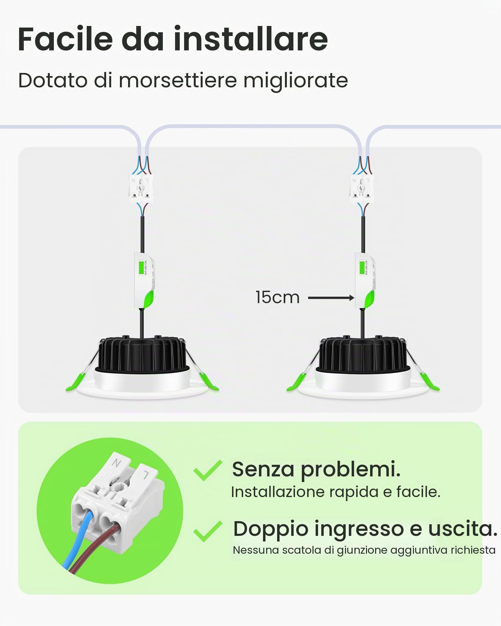 ALUSSO Faretti LED da Incasso Per Cartongesso Dimmerabili con Trasformatore, 8W 650LM, IP65, AC 220-240V, 3000K 4000K 5700K Regolabile, Bianco, Set da 6