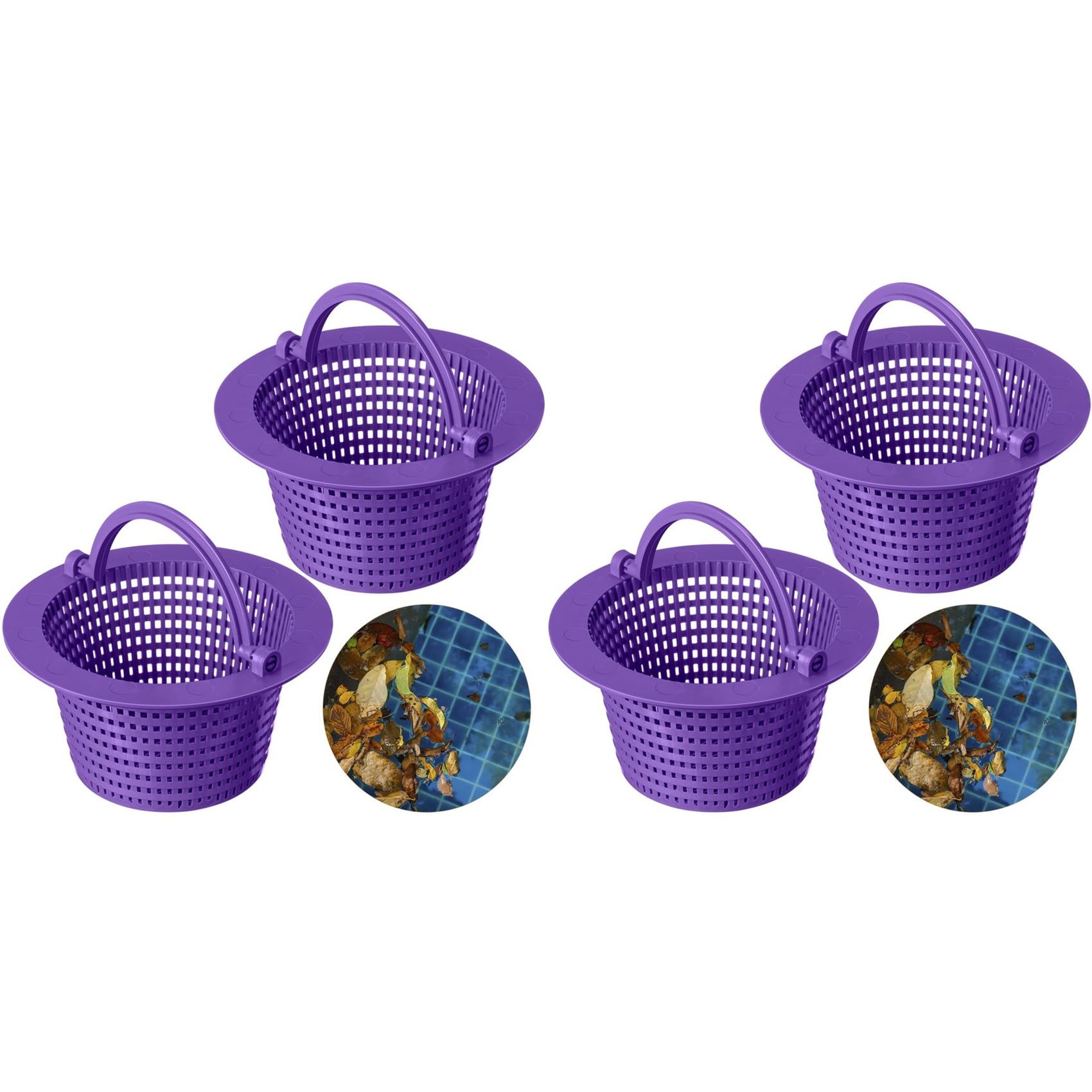 Aundhegrtt 4Pcs Pool Skimmer Basket with Handle,Leaves Removal Swimming Pool Filter Replacement Basketfor Swimming Pools Cleaning,B