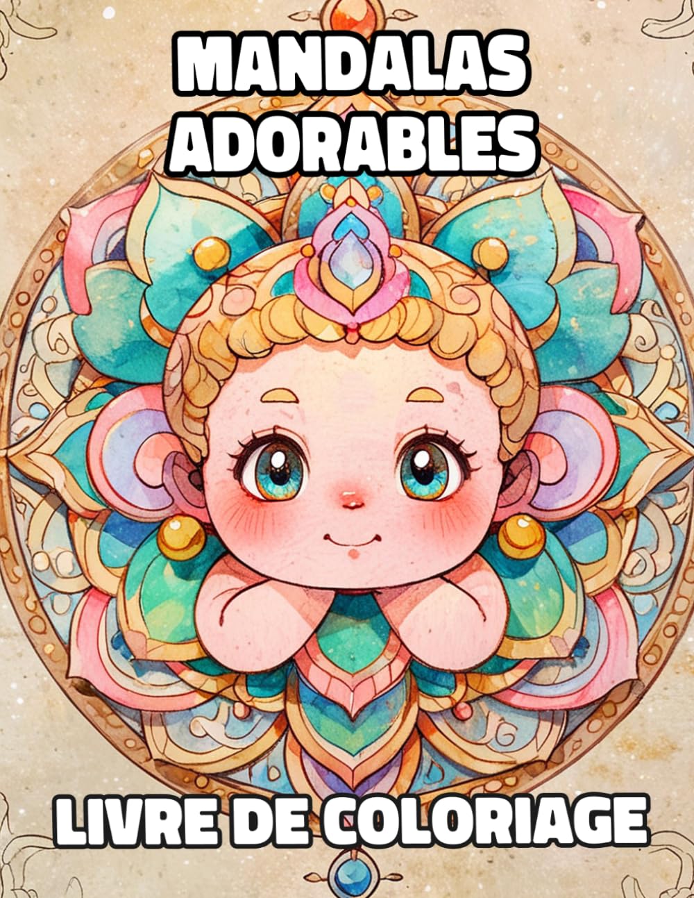 Mandalas Adorables Livre De Coloriage: Pages A Colorier De Kawaii Art Zen Motifs Décoratifs Mignons Géométriques Répétitifs Tapisserie Yoga Chakra ... Relaxation | Pour Enfant Adulte Ado Senior