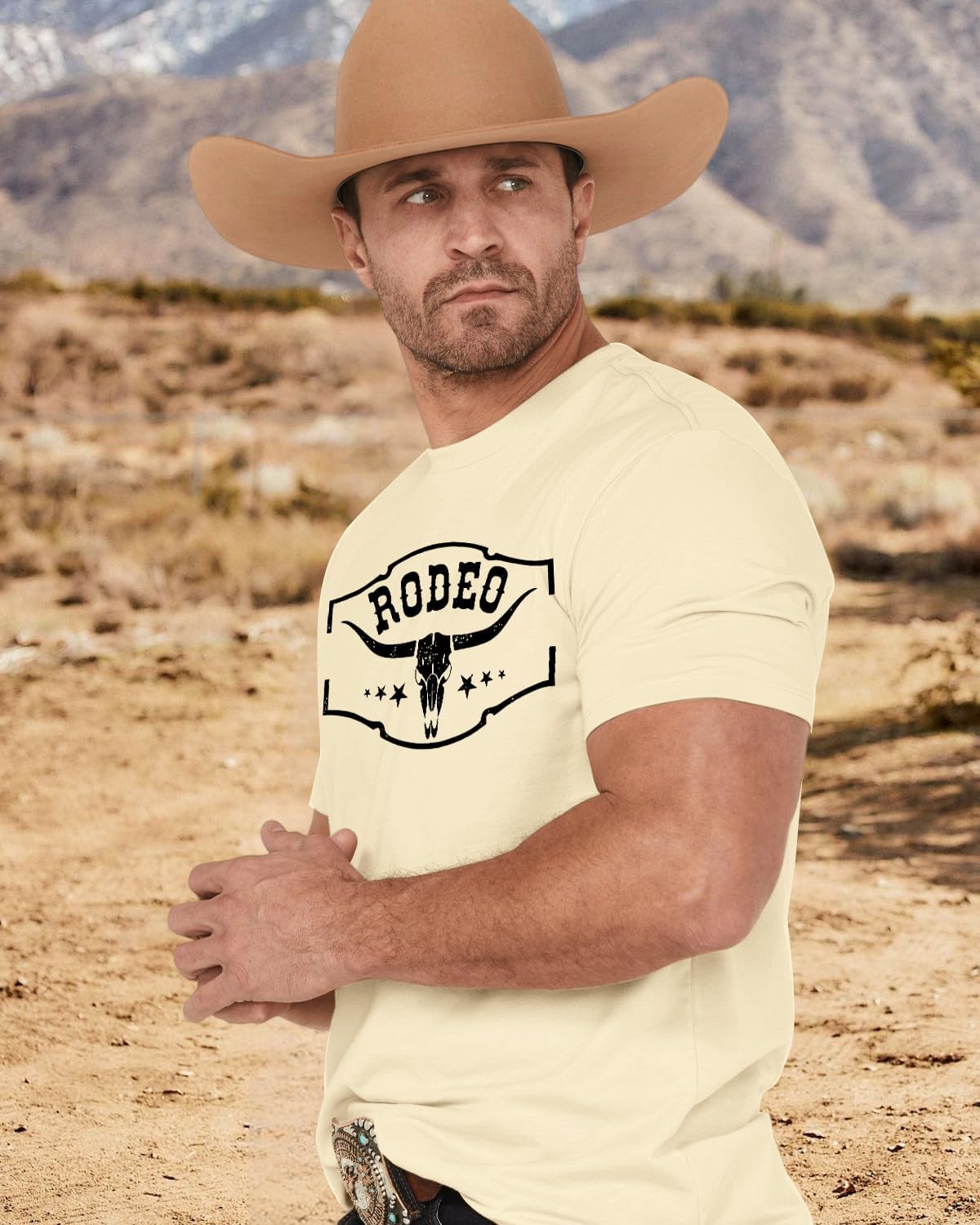 Western Cowboy Rodeo Shirts: Mens Vintage Cow Skull Graphic Tees Boho Country Concert Music T-Shirts - Image 2