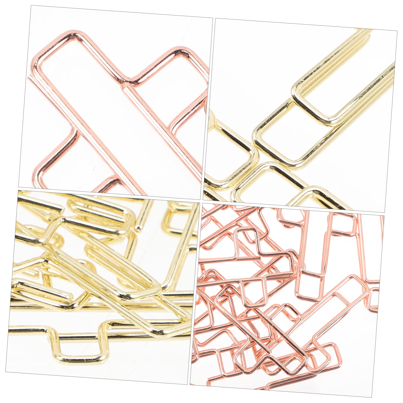 Lurrose 3 Sätze Kleine Dokumentenklammern Farbige Büroklammern Groß Clips Klemmen Papierklemmen Rosegoldene Büroklammern Dateiclips Geformte Feilenklammern Eisen 100 Stück * 3