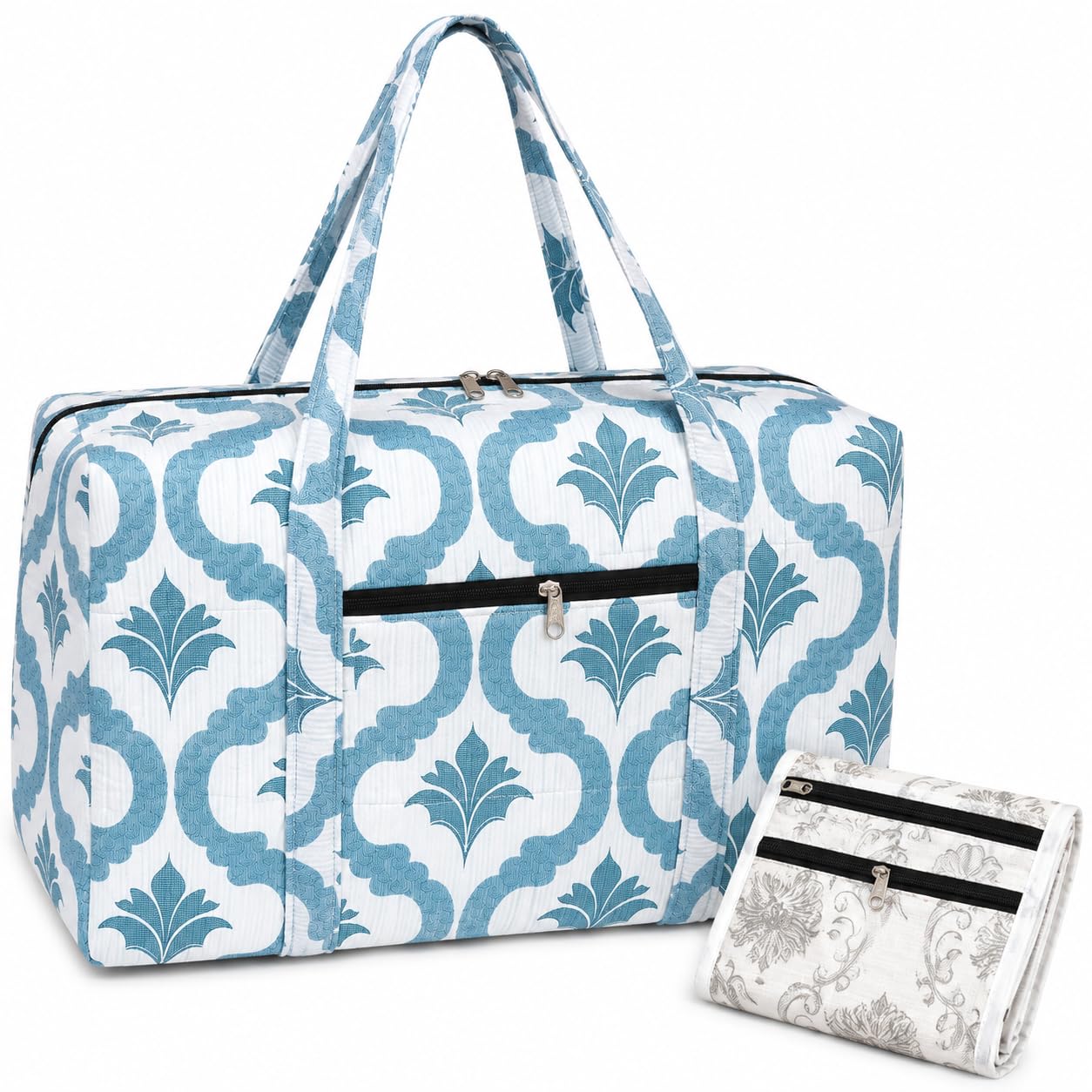 Kanika Creations 17 Inch Travel Duffel Bag for Women & Men, Stylish Printed Fabric Bag with Zip Pocket, Lightweight Carry Bag with Bonus Handkerchief-picture-13