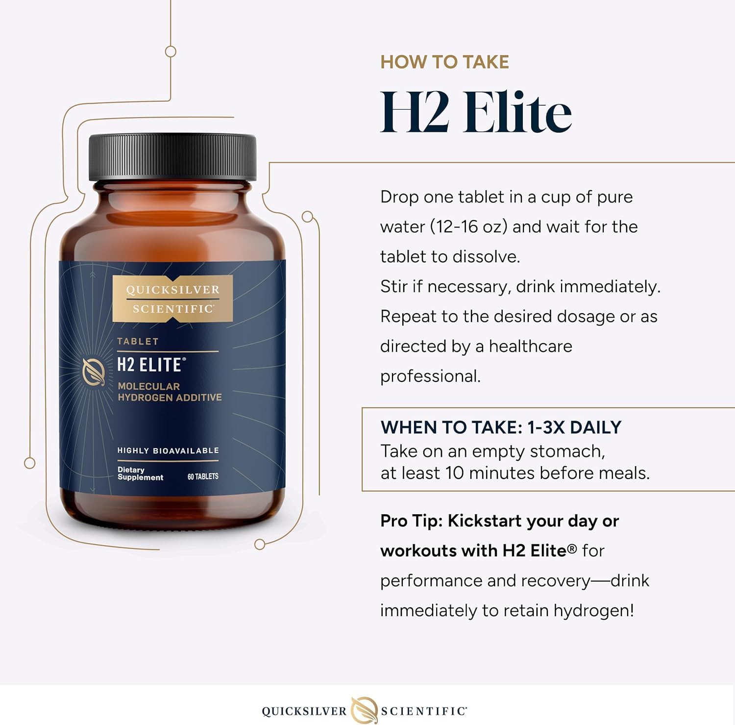 Quicksilver Scientific H2 Elite, 60 Molecular Hydrogen Tablets — Amazon image 6