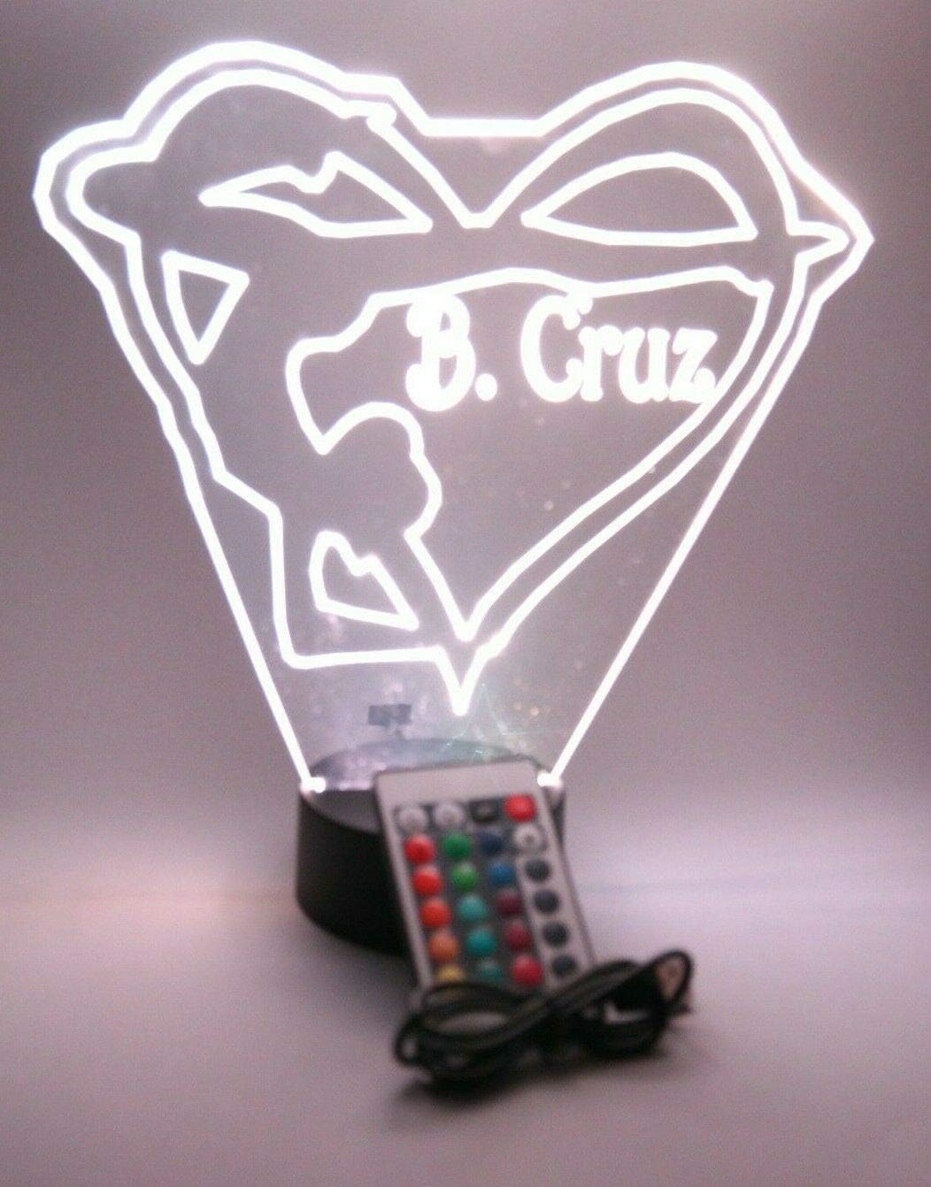 Gymnast in Heart Rhythmic Gymnastics Athlete Tumbler Night Light Up Lamp LED Table Lamp Custom Room Decor Featuring 16 Color Changing Options | Christmas Holiday Birthday Gift | Personalized Free