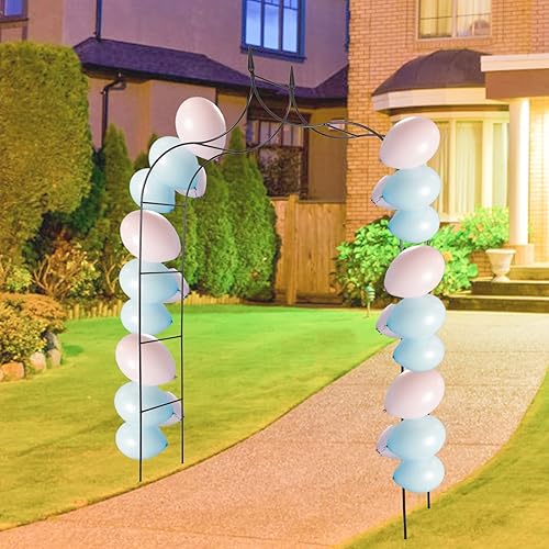 Miniatura 9 de Arco de jardín al aire libre, gótico, 8 pies 4 pulgadas de alto x 4 pies 7 pulgadas de ancho, enrejado de metal, decoración de escalada, arco de