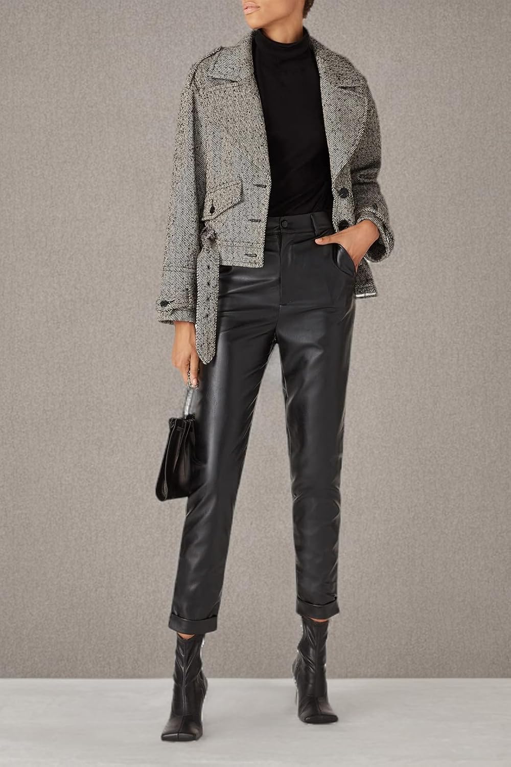 womens Grey Short Jacket - Image 7