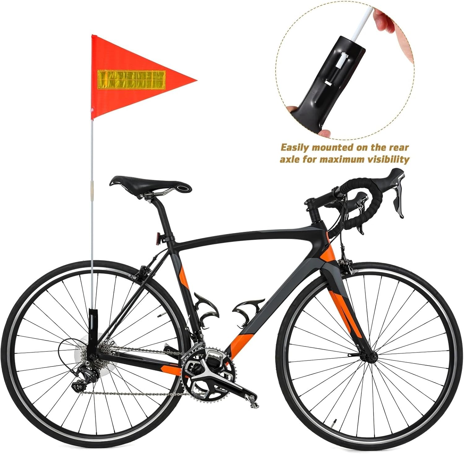 Warning Flag 2/6 sets Reflective Warning Flags Bicycle Safety Advertising Bicycles Decor Flags Bike Porch For Car Outdoor For Bicycles Trailers Wheelchairs(6sets)