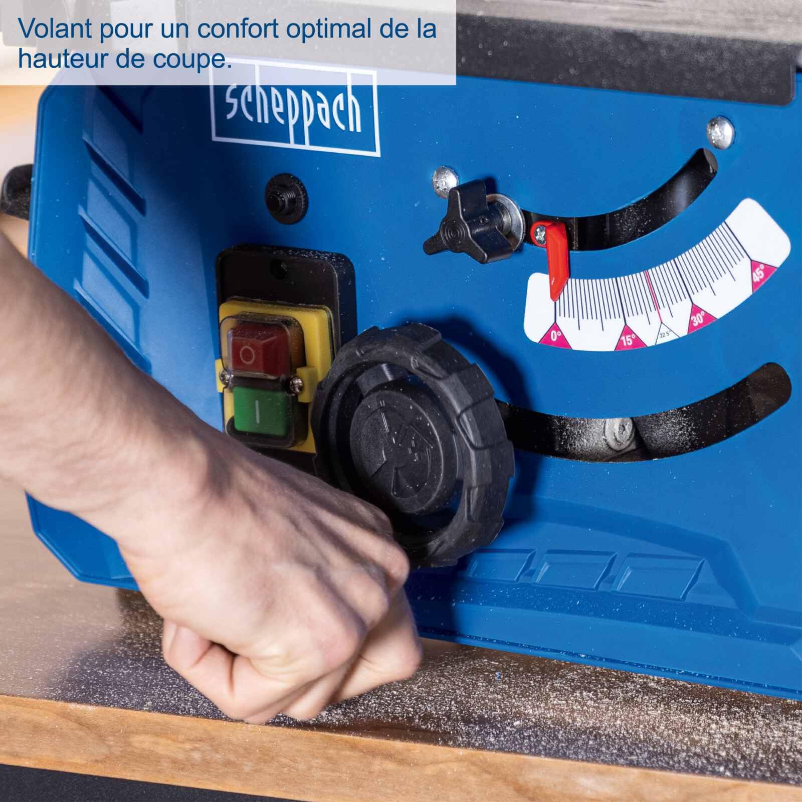 Scheppach Scie sur table HS210 - Scie circulaire sur table - Petite scie circulaire de table - 1500 W - 230 V - Ø 210 mm – Hauteur de coupe max 70 mm