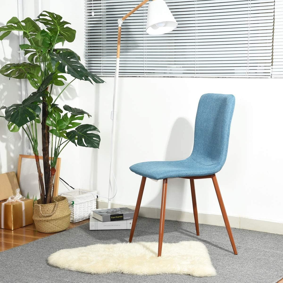 Blасk Frіdау - 60% оƒƒ Dining Chairs Set of 4 Kitchen Room Chairs with Fabric Cushion Seat Back Mid Century Modern Upholstered Side Chair with Brown Metal Legs, Easy Assembly Accent Chairs for Living Room Bedroom, Navy Blue