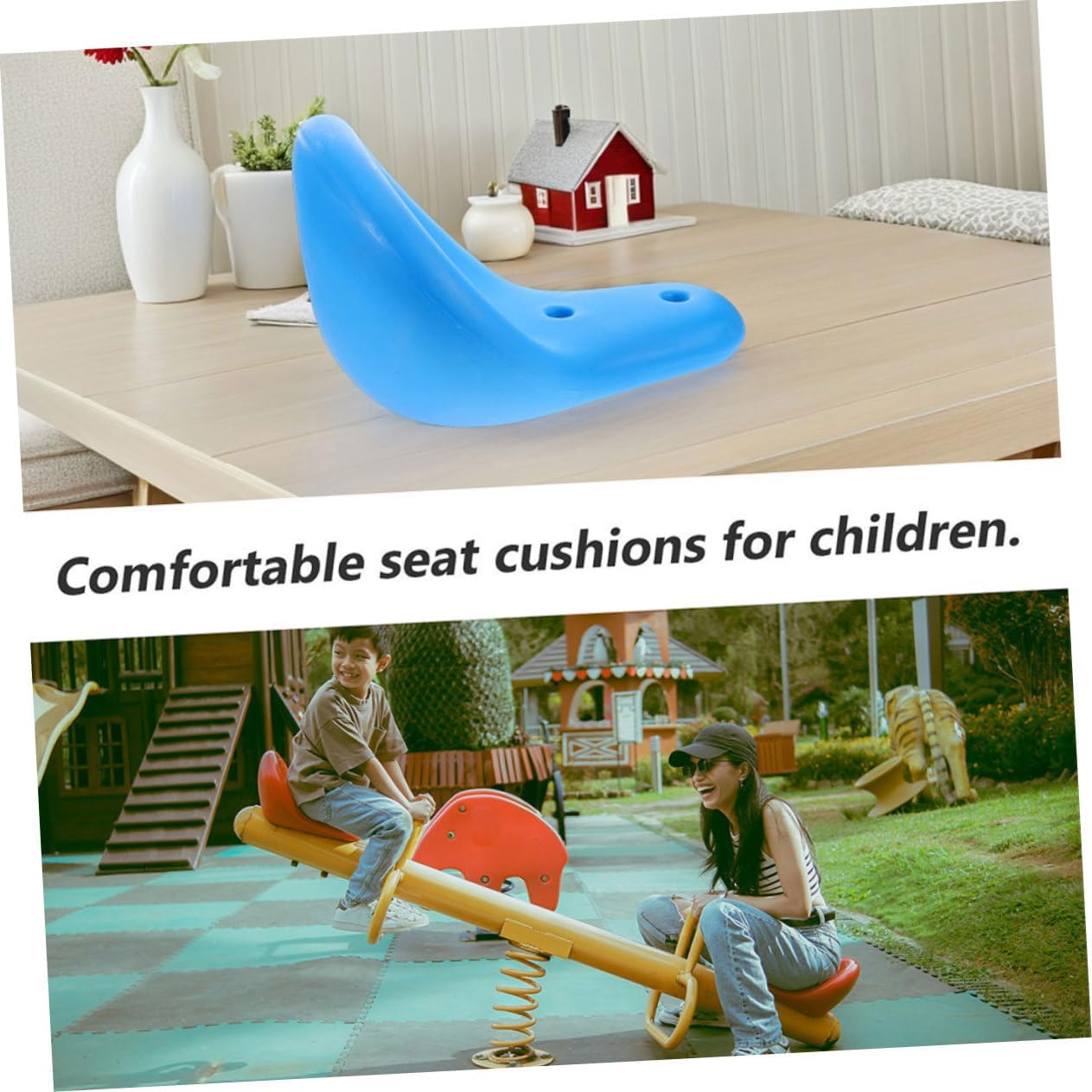 ORFOFE 2Pcs Seesaw Seat Pad Replacement for Outdoor Playground Equipment Enhanced Safety Comfort for High Strength Plastic Easy Installation Blue Color