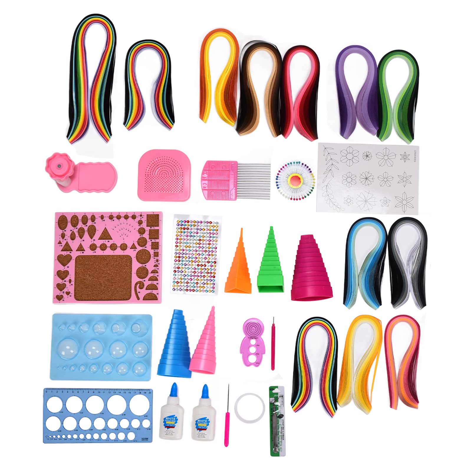 Komplettes Papier-Quilling-Set mit 1260 Papierstreifen, Quilling-Werkzeug-Set für Anfänger, DIY-Bastelprojekte, Erwachsene Lehrer, handgefertigtes Kunstzubehör, Geschenk