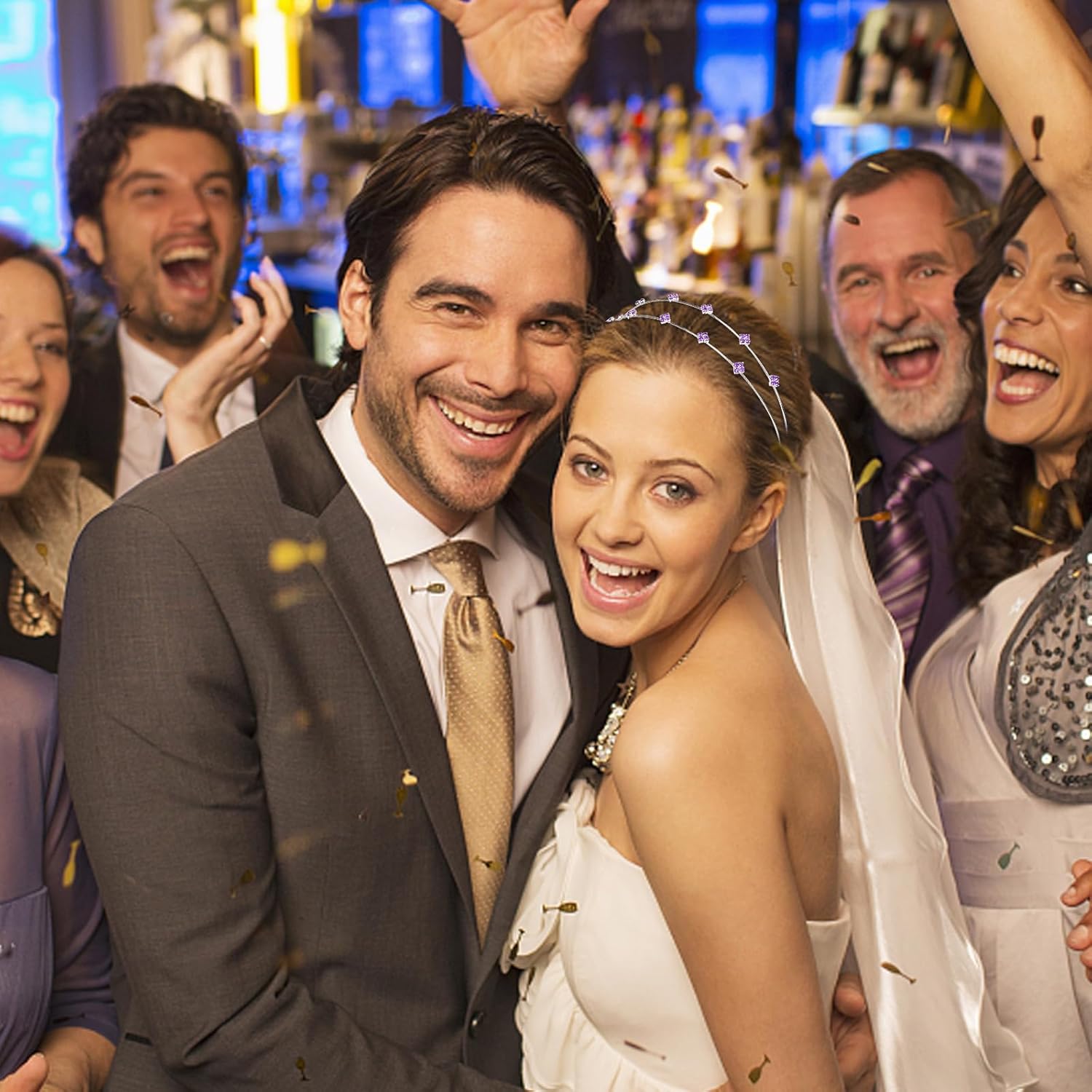 Jaciya Rhinestone Headband 4 Pieces Silver Bridal Headbands Purple Crystal Bling Rhinestones Headbands for Women's Hair Wedding Hair Accessories - Image 6