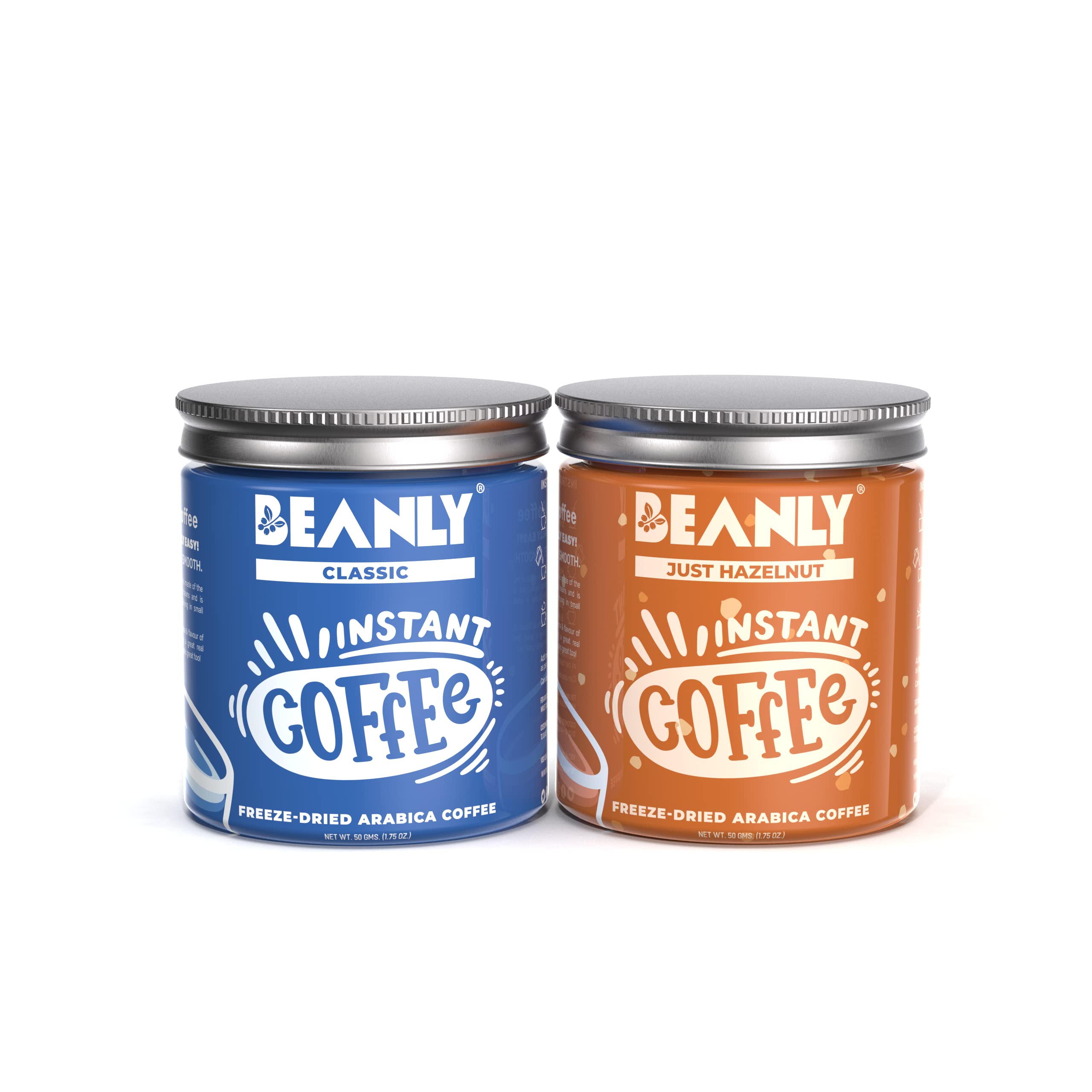 Beanly Instant Coffee, Freeze Dried & Microground Coffee Glass Bottle, Pack Of 2 (Classic, Just Hazelnut) (B0BMGBWRV7) Amazon Price History, Amazon Price Tracker