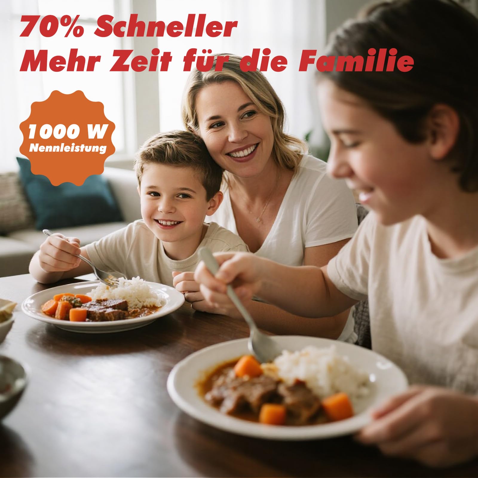 Aigostar Panda - 7-in-1 Schnellkochtopf, 5,5 L Multikocher Pressure Cooker, 14 Automatik-Programme, LED-Panel, Druckeinstellungen, Timer und Warmfunktion, Antihaftbeschichteter, 1000 W