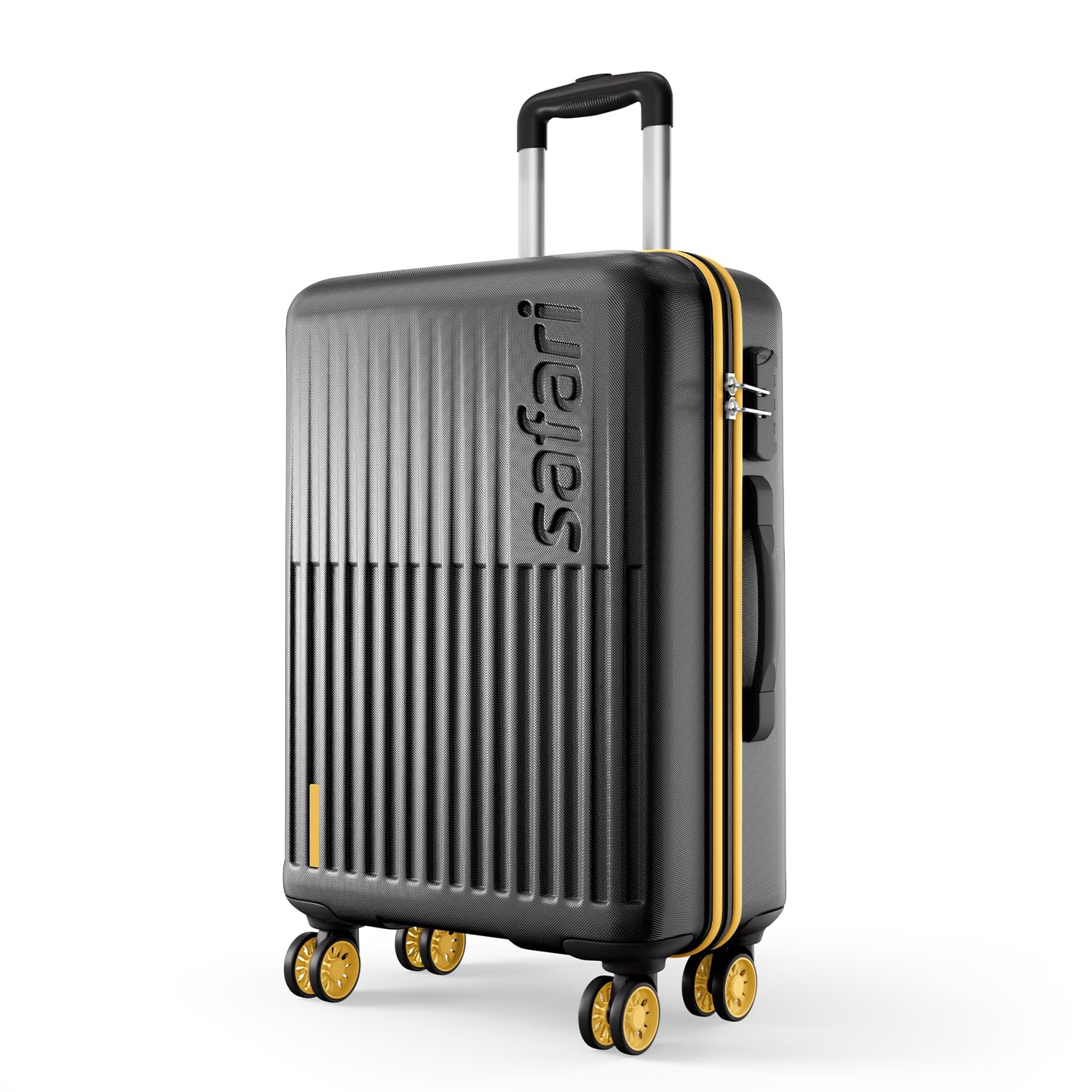 Safari Astra Neo 8 Wheels 76cm Large Size Check-in Trolley Bag, Hard Case Polycarbonate, 360 Degree Wheeling Luggage for Men & Women, Travel Bag, Suitcase for Travel, Trolley Bags for Travel, Black