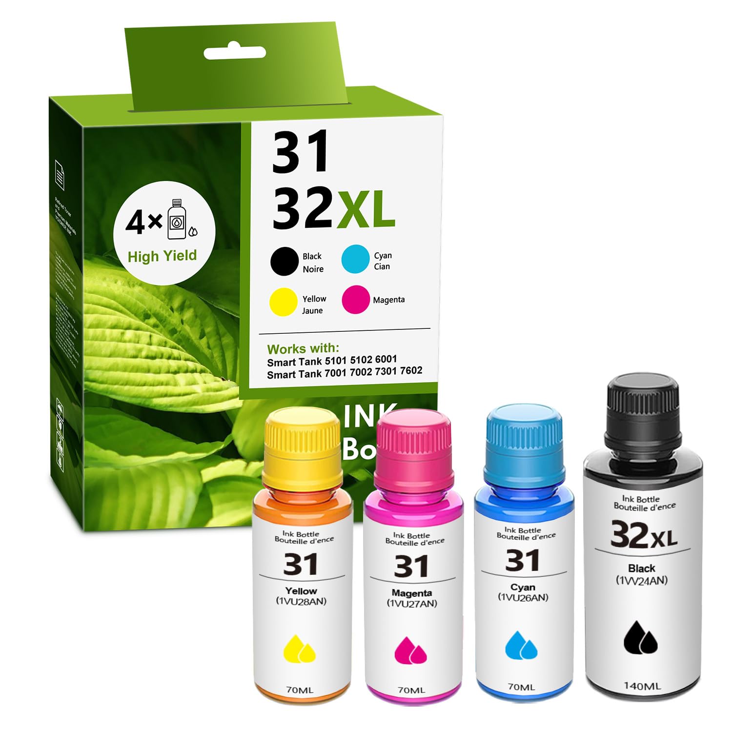 Amazon.com: SANAIF 32XL/31 Black Cyan Yellow Magenta High Yield