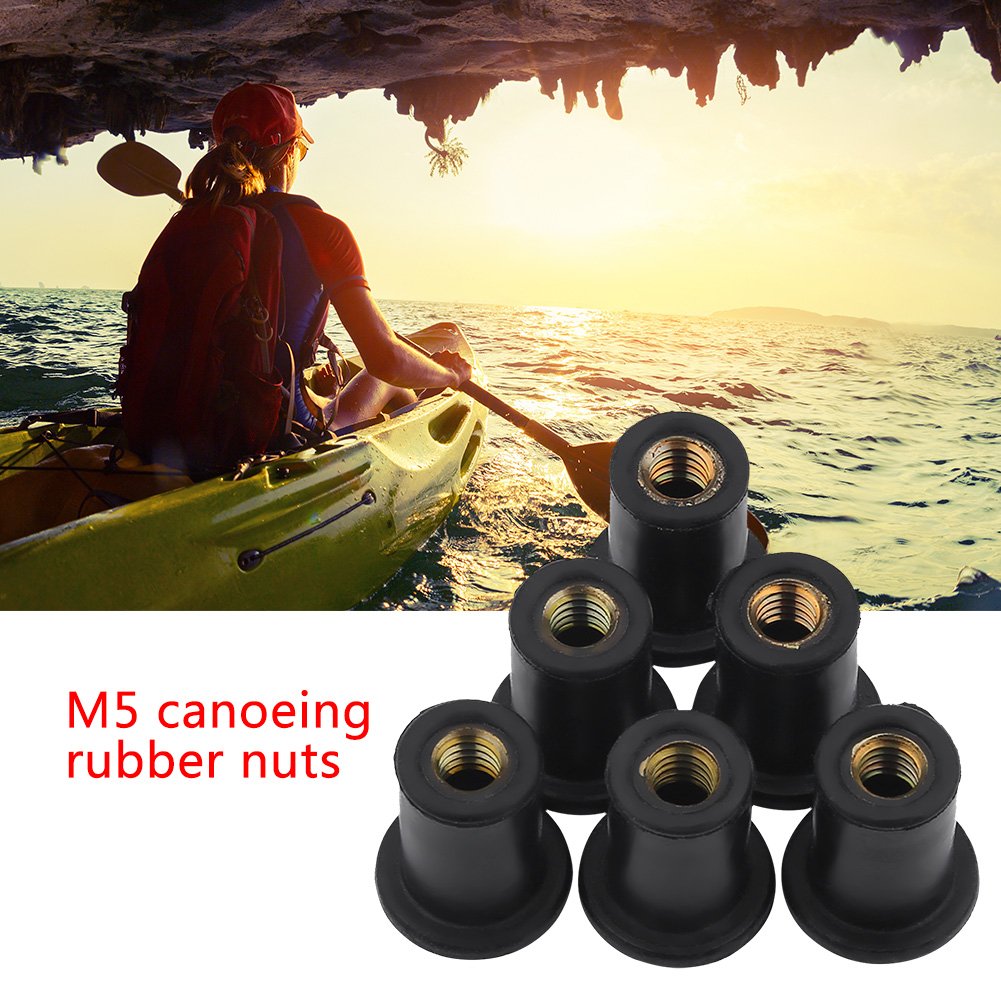 Xolsurg 6pc Brass Rubber Well Nuts for Motorcycles Kayak Canoes Boats