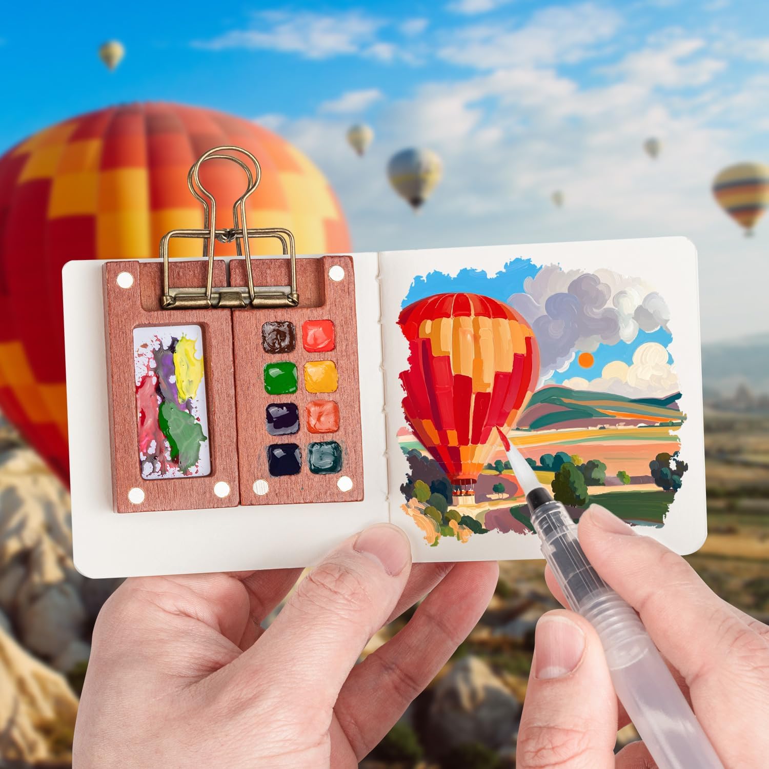 Mini Watercolor Paint Set - Travel Art Kit -3