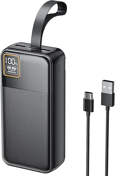 EnergyQC 42000mAh Portable Charger, 22.5W Power Bank with LED Flashlight - USB C Fast Charging External Battery Pack, LED Display Portable Phone Charger for iPhone 17/16/15/14, Android, Samsung,etc
