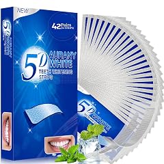 5D Sensitive Teeth Whitening Strips 42Pairs 84Strips - Professional Enamel-Safe Formula Fast Stain Removal for Coffee Drinkers Smokers