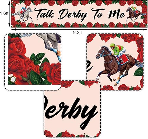 Miniatura 5 de Cartel con texto en inglés "Talk Derby To Me" - Cartel de decoración para jardín de Churchill Downs Kentucky, fiesta de carreras de caballos