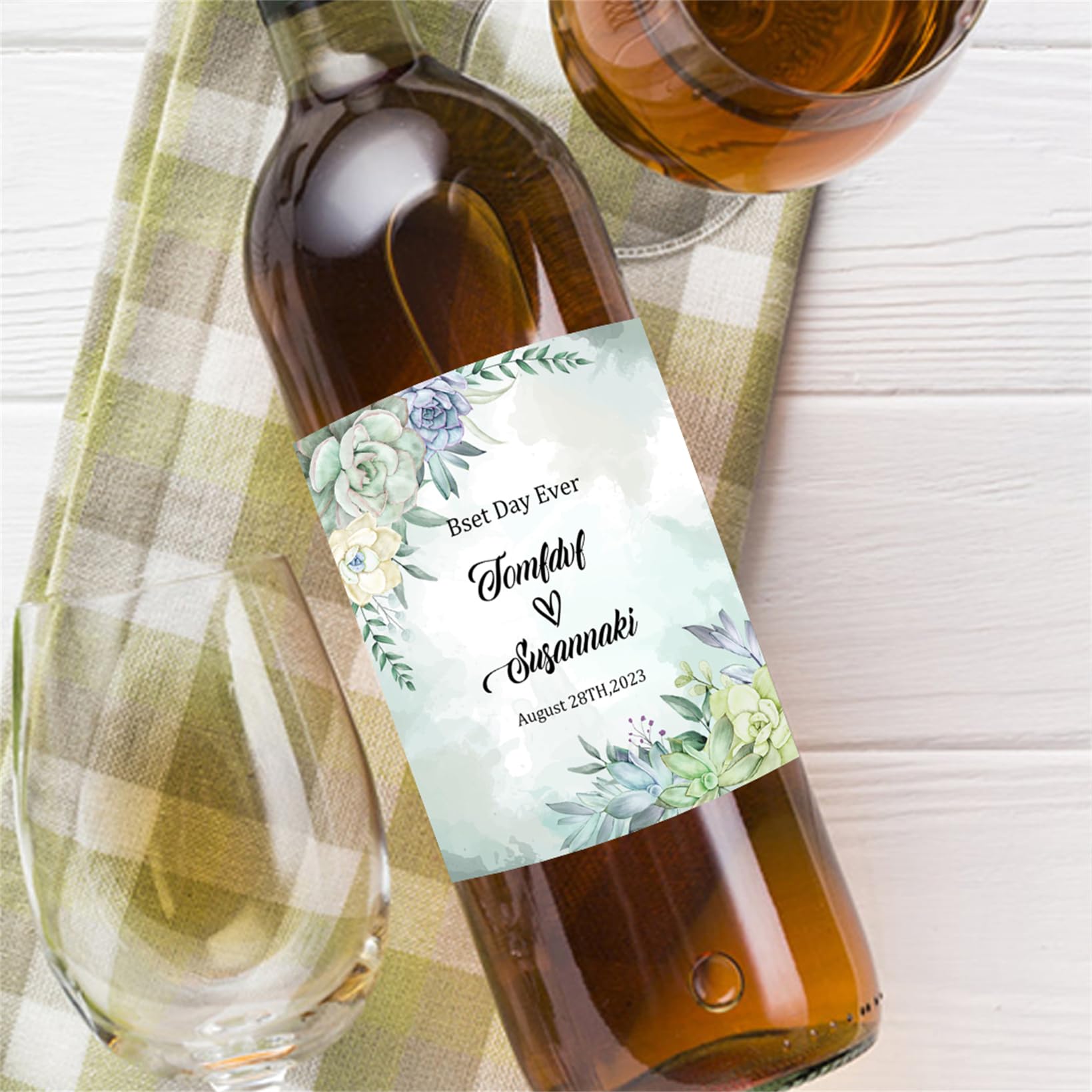 Etichette Vino Personalizzate PVC - 10 Pezzi, Impermeabili, Design Cuori E Infinito - Foto 4