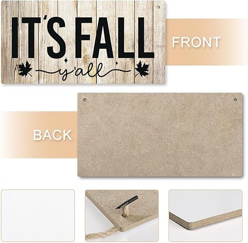 Vista 5 de Letrero decorativo para puerta delantera, decoración rústica de bienvenida de otoño para colgar en la pared, placas de madera para porche de granja