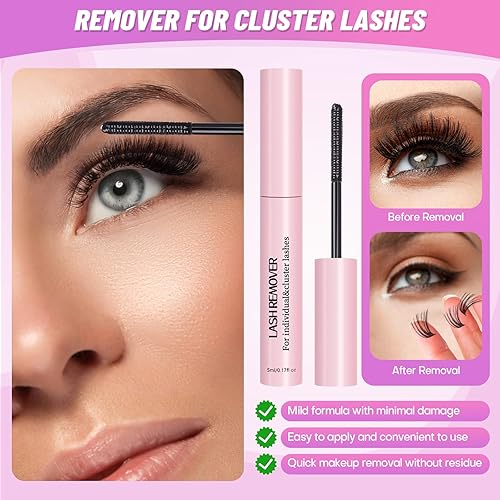 728Pcs Fluffy Lashes Cluster Kit Extensions Eyelash Kit with Bond&Seal 60D+80D+100D Thick Volume Eyelash Clusters Kit D Curl Volume False Eyelashes DIY Individual Wispy Fake Eye Lashes Combo