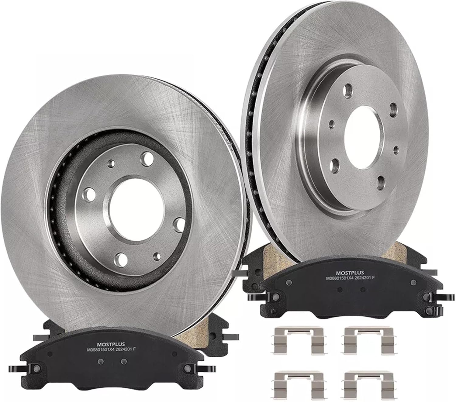 MOSTPLUS 10.83'' Front Vented Disc Brake Rotors+Ceramic Brake Pad Compatible for 2008 2009 2010 2011 Ford Focus Brake Rotors Pads Kit