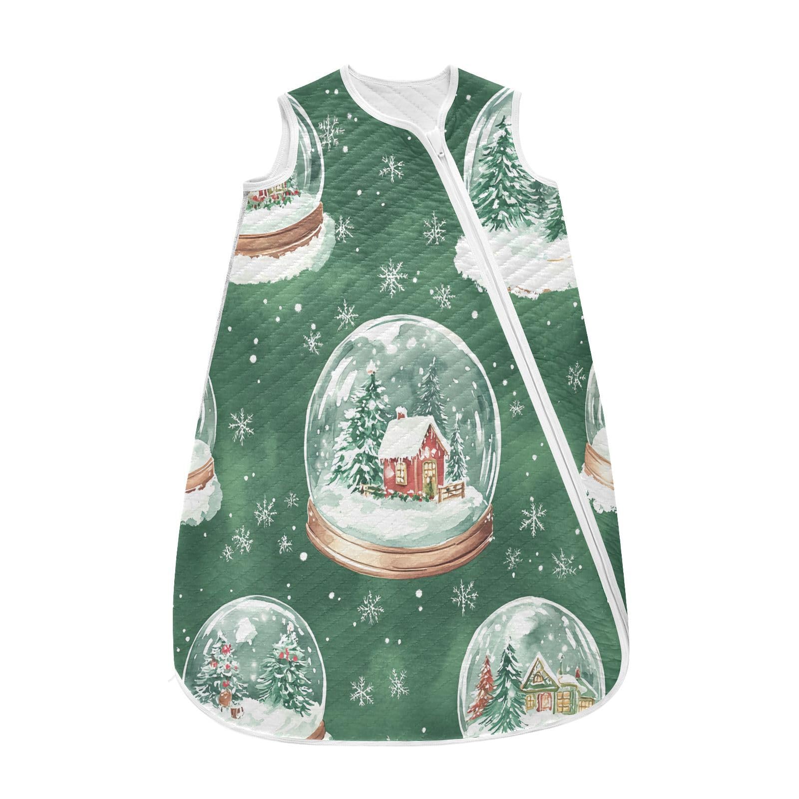 Kigai Christmas Pattern Baby Sleep Sack Wearable Blanket Sleeping Bag 2-Way Zipper Soft Swaddle Transition Sack