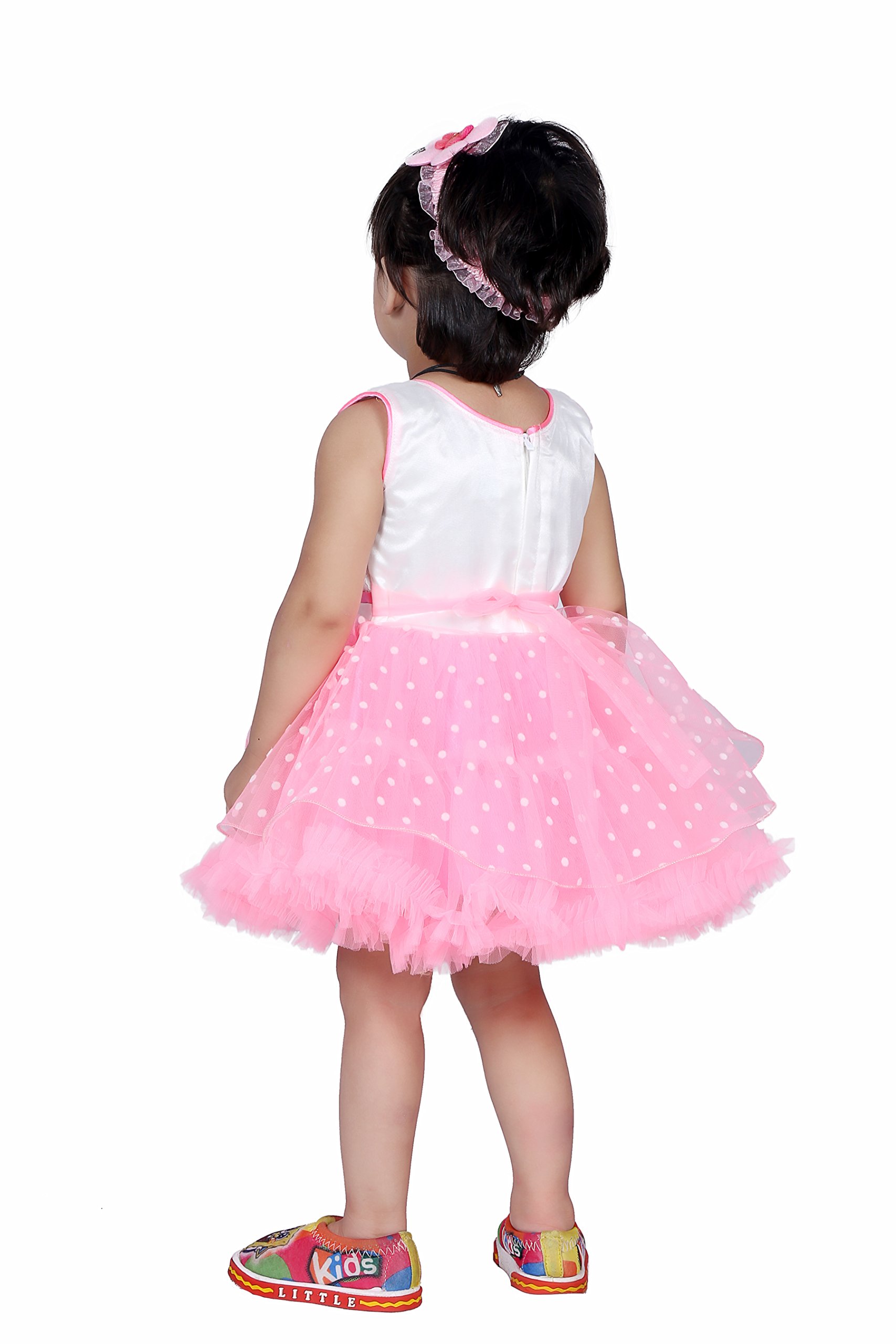 First Kids Step Rich Doll Girl's Designer Frock (Pink, 1-2 Years) 1