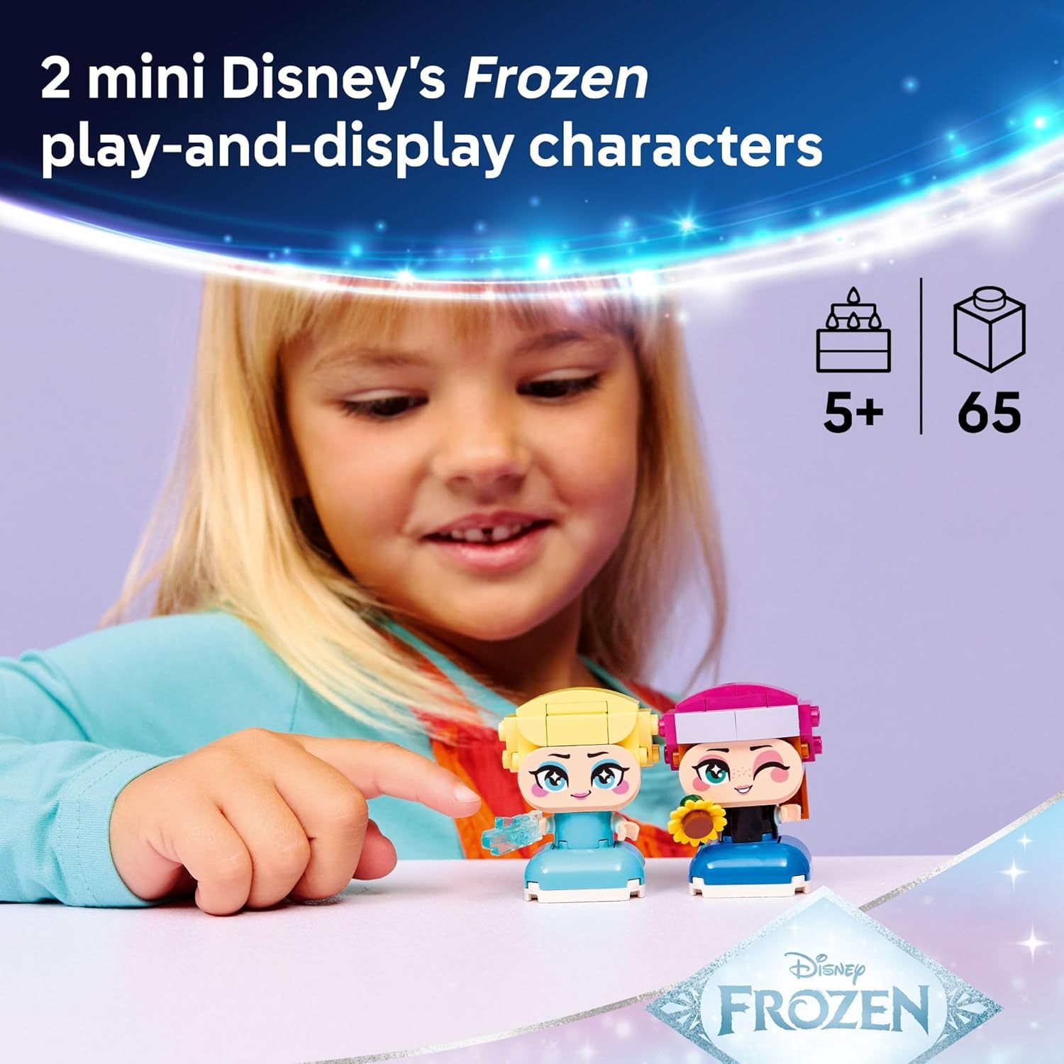 LEGO Disney Frozen Mini Anna & Elsa Toys - Building Set for Girls & Boys, Ages 5+ - Frozen Toys for Pretend Play or Bedroom Decor - Gifts for Birthdays - 43284